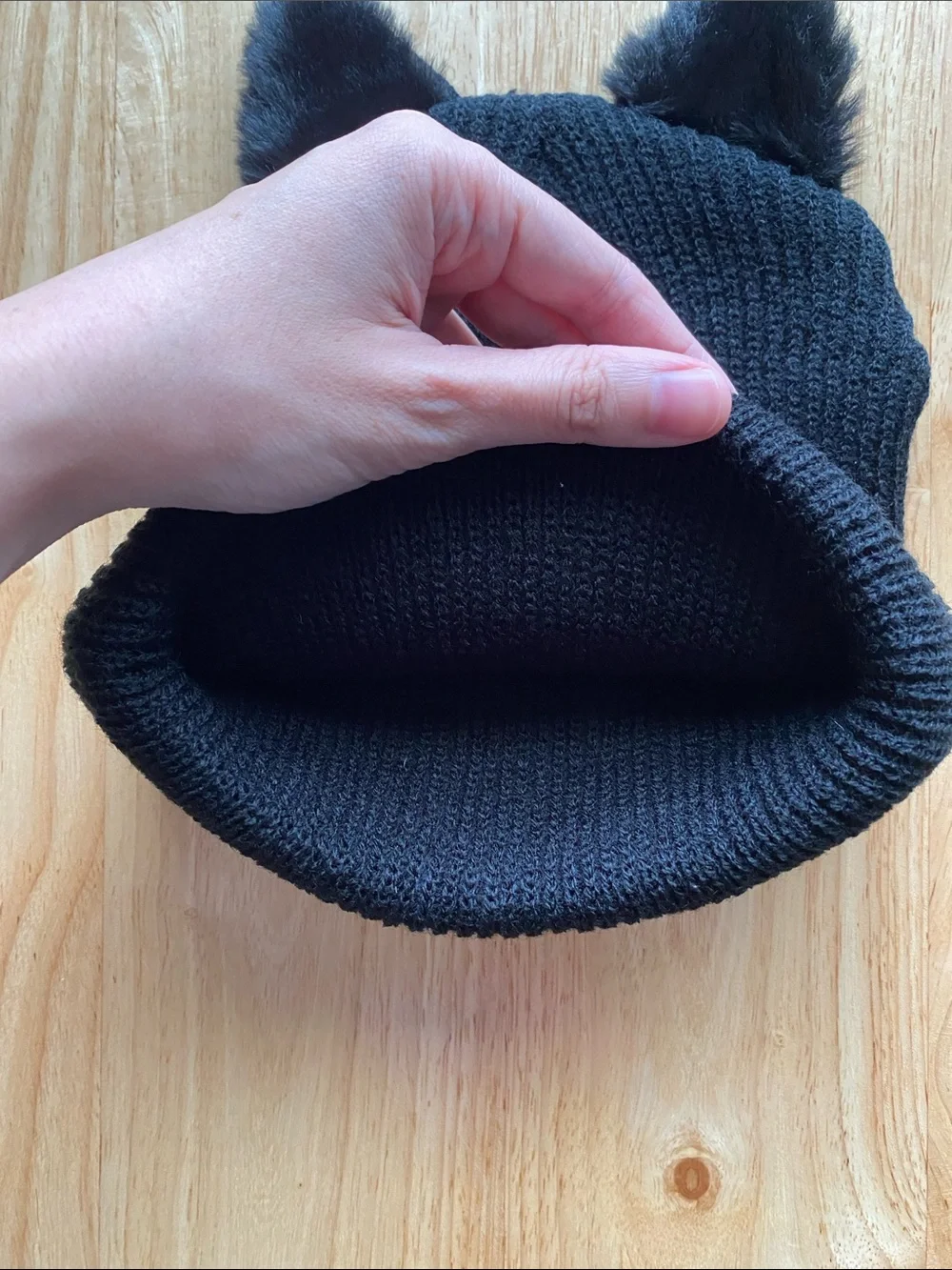 Women’s Black Cat Ear Beanie